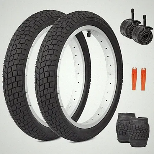 12/14/16 inch Bike Tire Set Anti - Slip Tread 16 x 2.125 inch Black - 2 Tires
