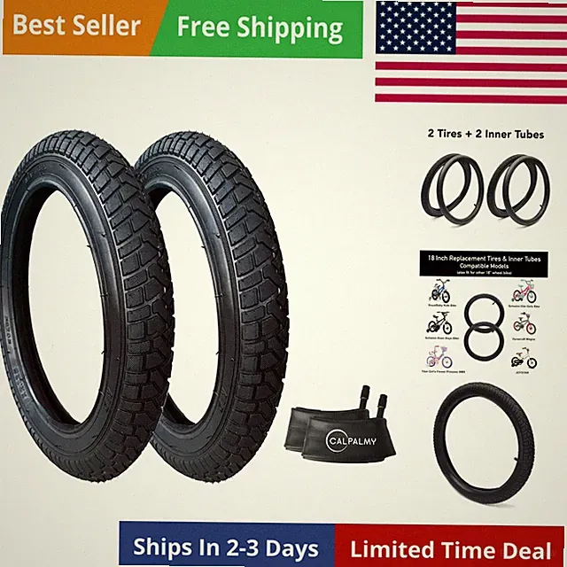 2 Sets 12"/14"/16"/18"/20" Bike Replacement Tires and Inner Tubes for MTB, BM...