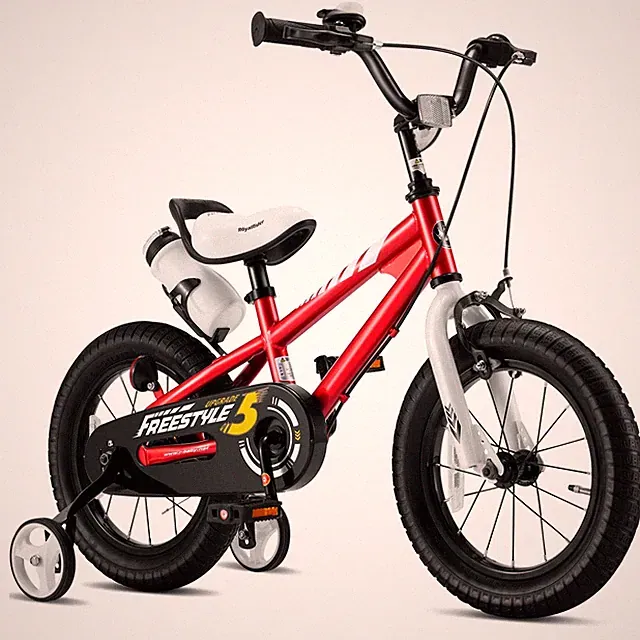 Kids Bike 14 Inch BMX Freestyle 2 Hand Brakes Training Wheels Red RoyalBaby Boys