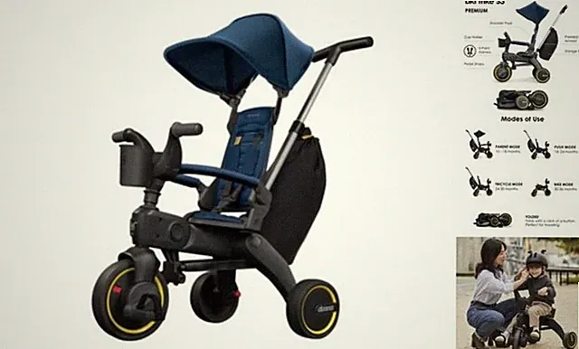 Liki Trike - 5-in-1 Compact, Foldable Tricycle - Suitable for Royal Blue S3