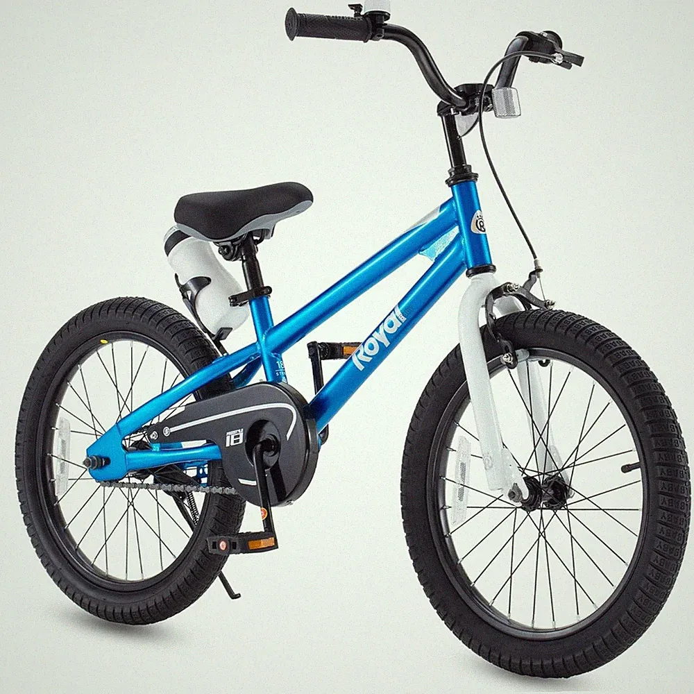 RoyalBaby Freestyle Outdoor Kid's Sporty Bicycle with Kickstand, 18 Inch, Blue