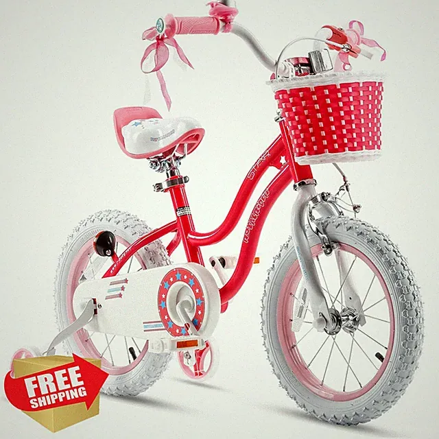 RoyalBaby Girls 12 Inch Stargirl Bike Coral Red Training Wheels