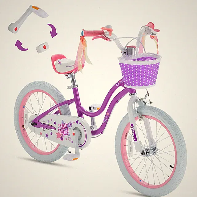 RoyalBaby Girls Bike, Stargirl EZ Kids Bike [5] Star Purple