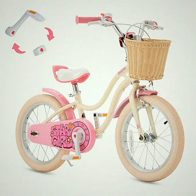 RoyalBaby Girls Bike, Stargirl EZ Kids Bike Balance 16 Inch, [3] Cream Pink