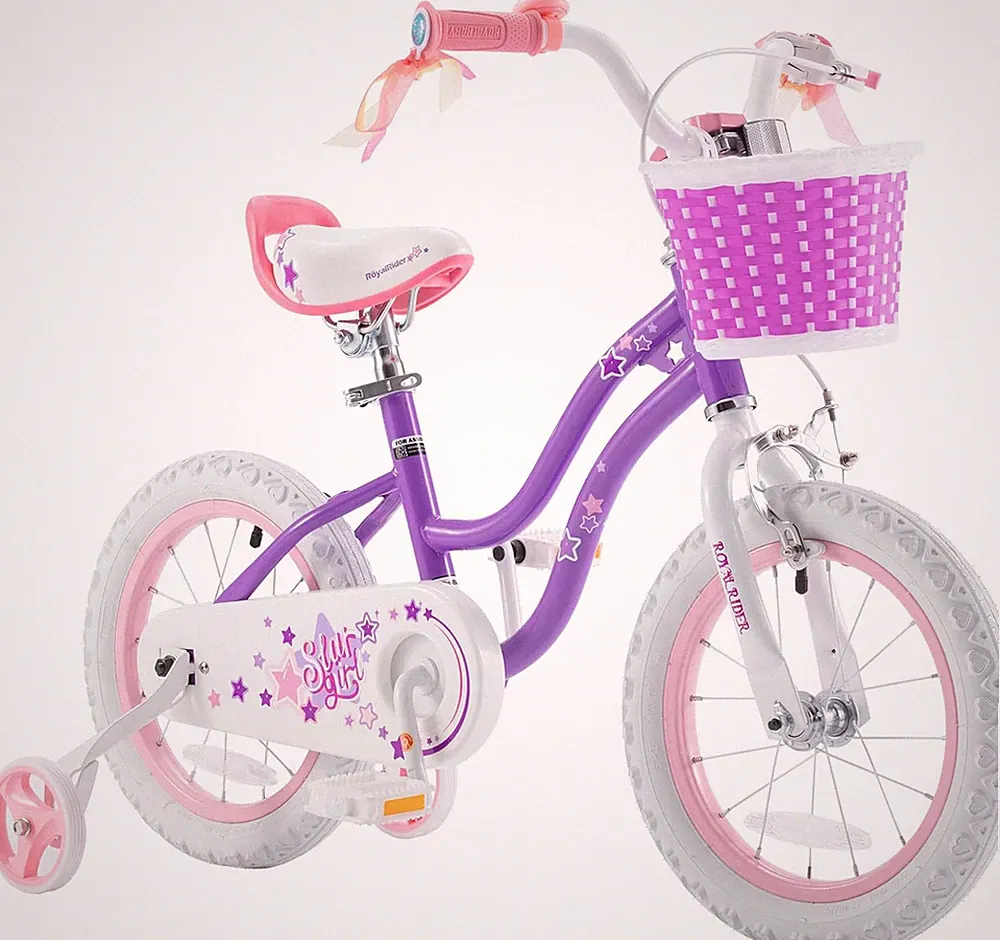 Royalbaby Girls Bike with Training Wheels, Stargirl Kids Bicycle 14 Inch Toddler