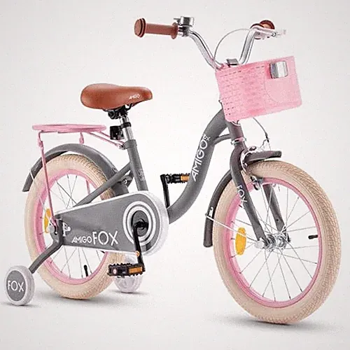 ROYALBABY KIDS BIKE 14INCH CHILDREN BICYCLE WITH BASKET AMIGO/GRAY