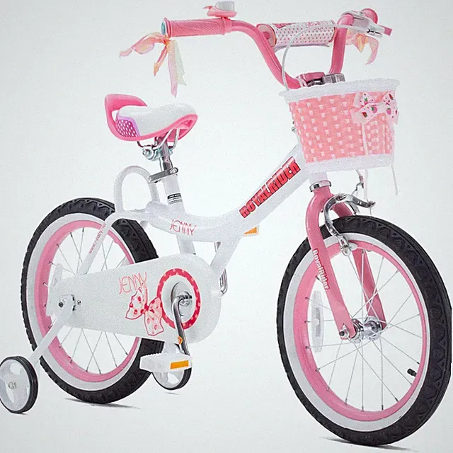 RoyalBaby Princess Girl Bike 16" w/Training Wheels & Kickstand, Jenny/White Pink