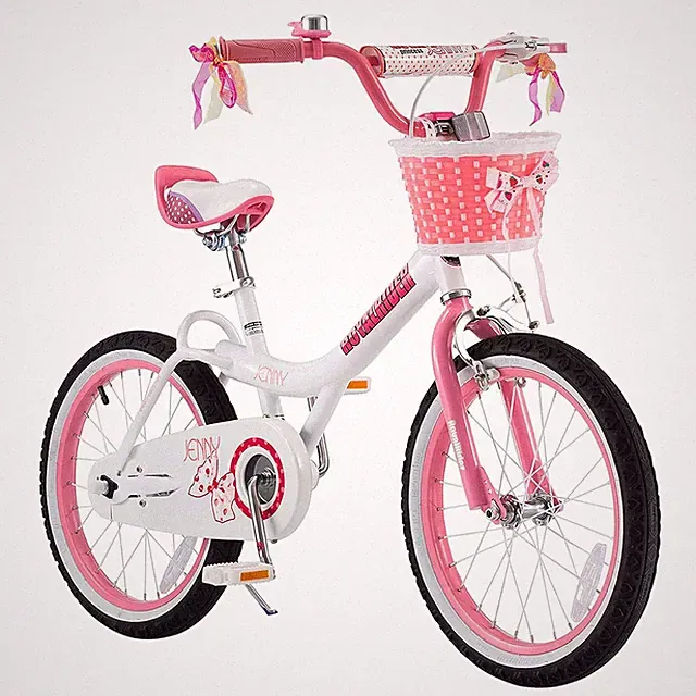RoyalBaby Princess Girl Kid Outdoor Bicycle 18" with Kickstand, Jenny/White Pink