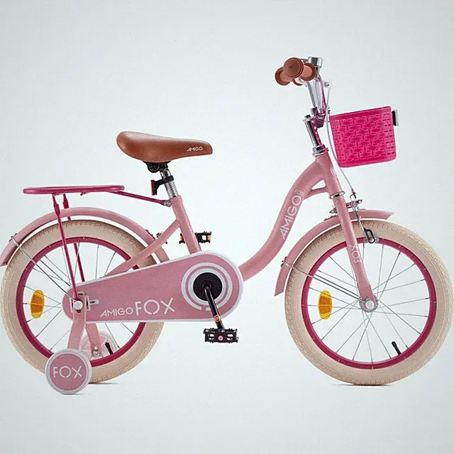 ROYALBABY PRINCESS GIRLS KIDS BIKE 14 INCH WITH BASKET FOR AGE 3-12 AMIGO/PINK