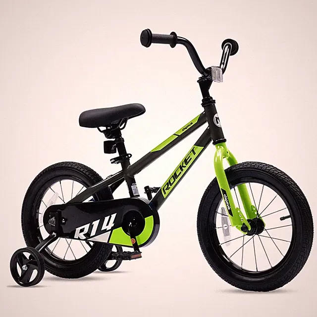 RoyalBaby Rocket Outdoor Children's Bike with Training Wheels, 16 Inch, Black