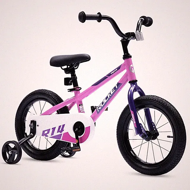RoyalBaby Rocket Outdoor Children's Bike with Training Wheels, 16 Inch, Pink