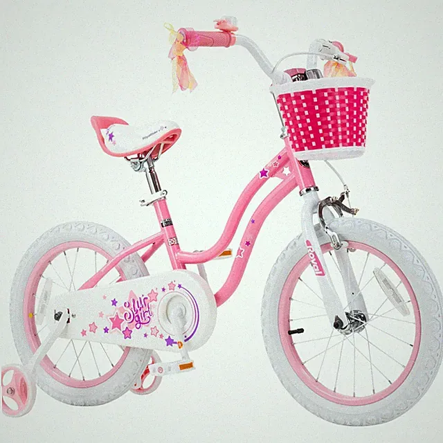 RoyalBaby Stargirl 16 Inch Girls Bike with Training Wheels Star Pink