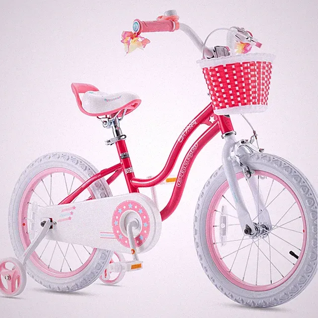 RoyalBaby Stargirl Children's Outdoor Bicycle 16 Inch with Training Wheels, Pink