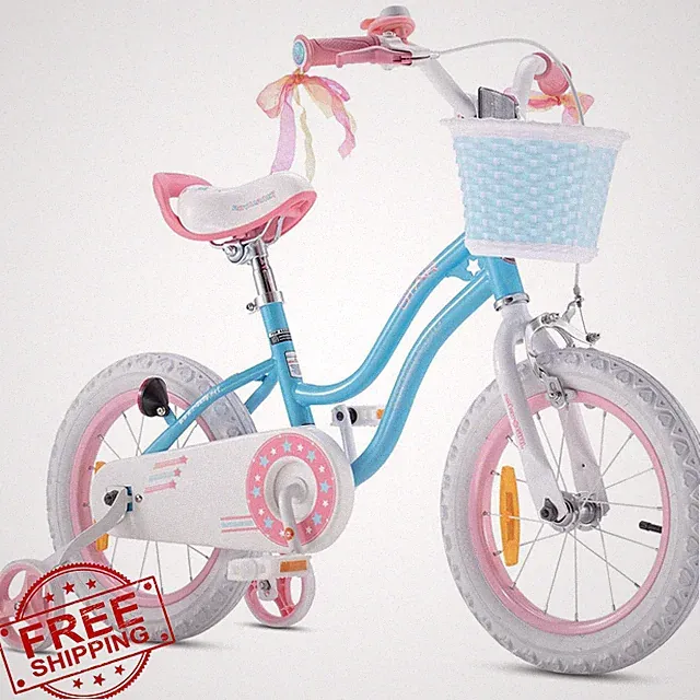 Royalbaby Stargirl Girls Bike 12 Inch Blue w/ Training Wheels